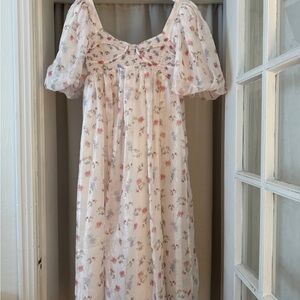 Harlow Maxi Dress in Tiny Pink Floral